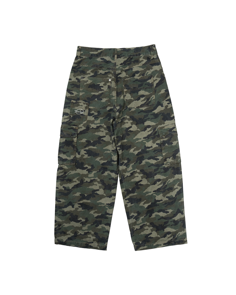 CAMO BAGGY CARGO PANTS KHAKI
