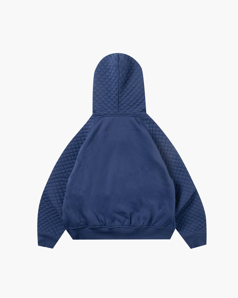 SLACKER QUILTED ZIP HOODIE NAVY