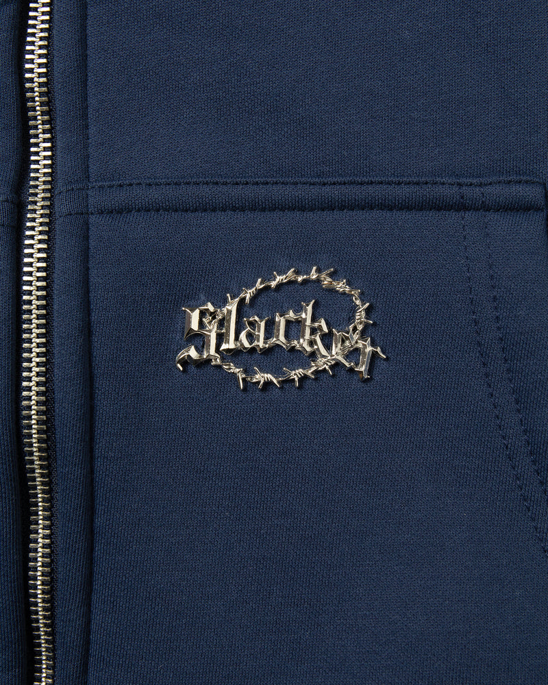SLACKER QUILTED ZIP HOODIE NAVY