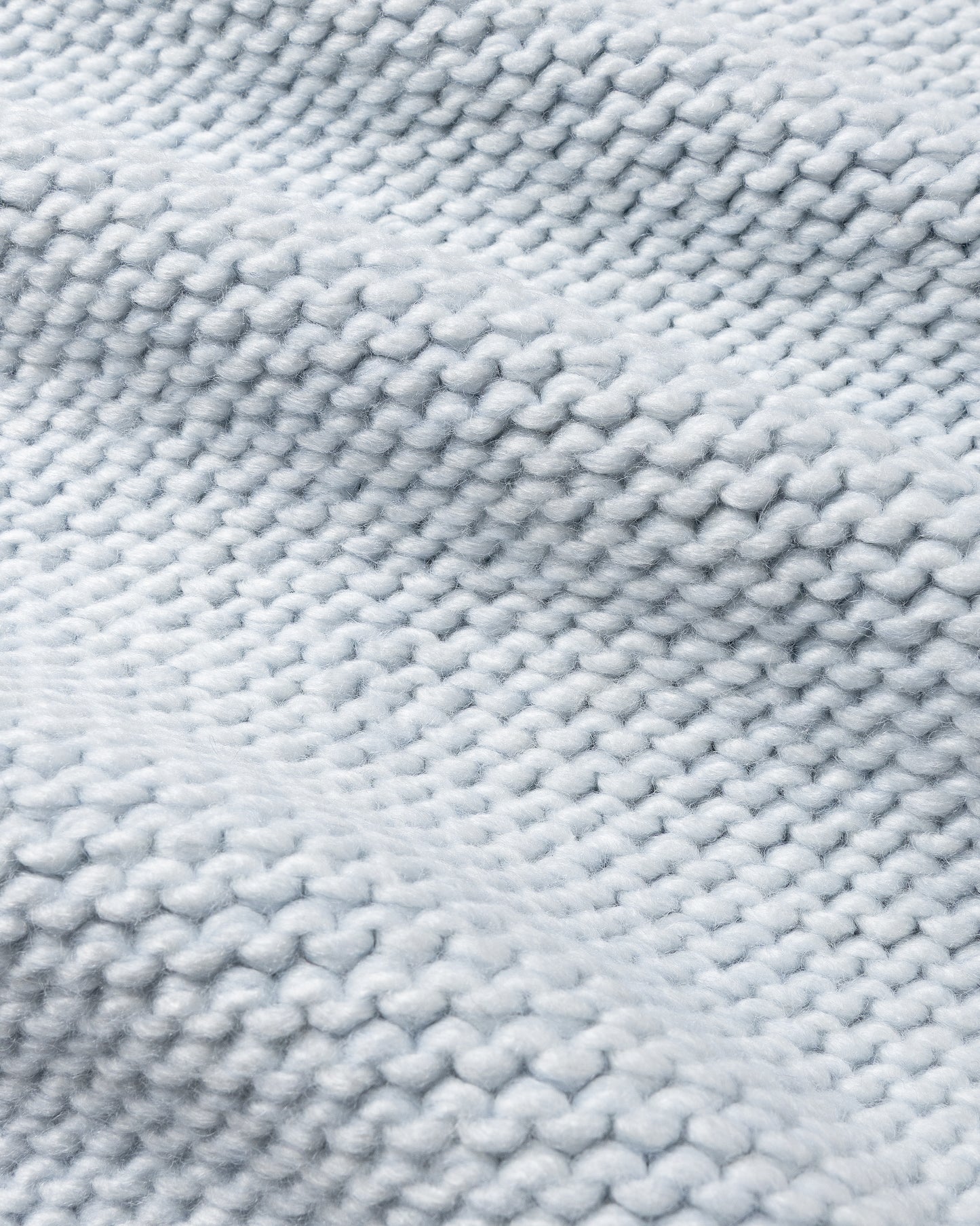 Heavy Knit Zip Hoodie Light Blue