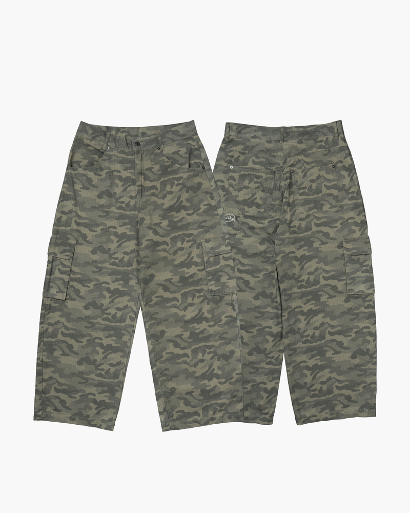 CAMO BAGGY CARGO PANTS BEIGE