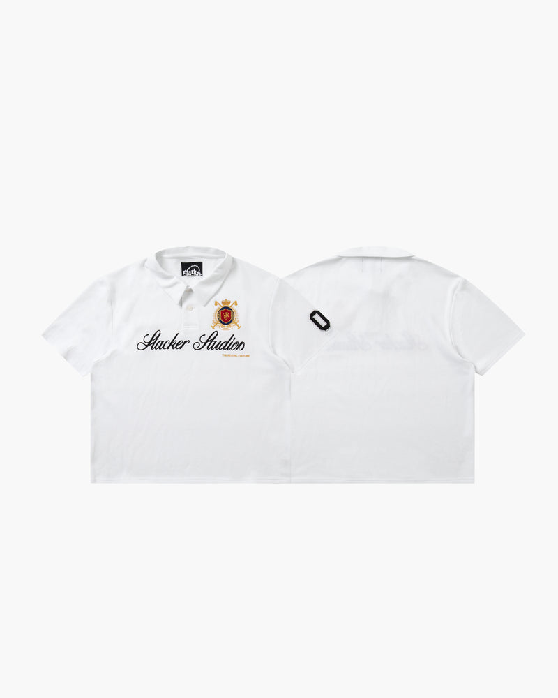 SLACKER CREST POLO WHITE