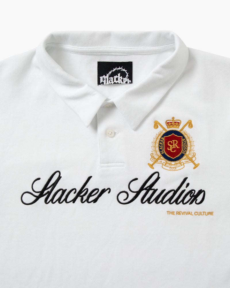 SLACKER CREST POLO WHITE