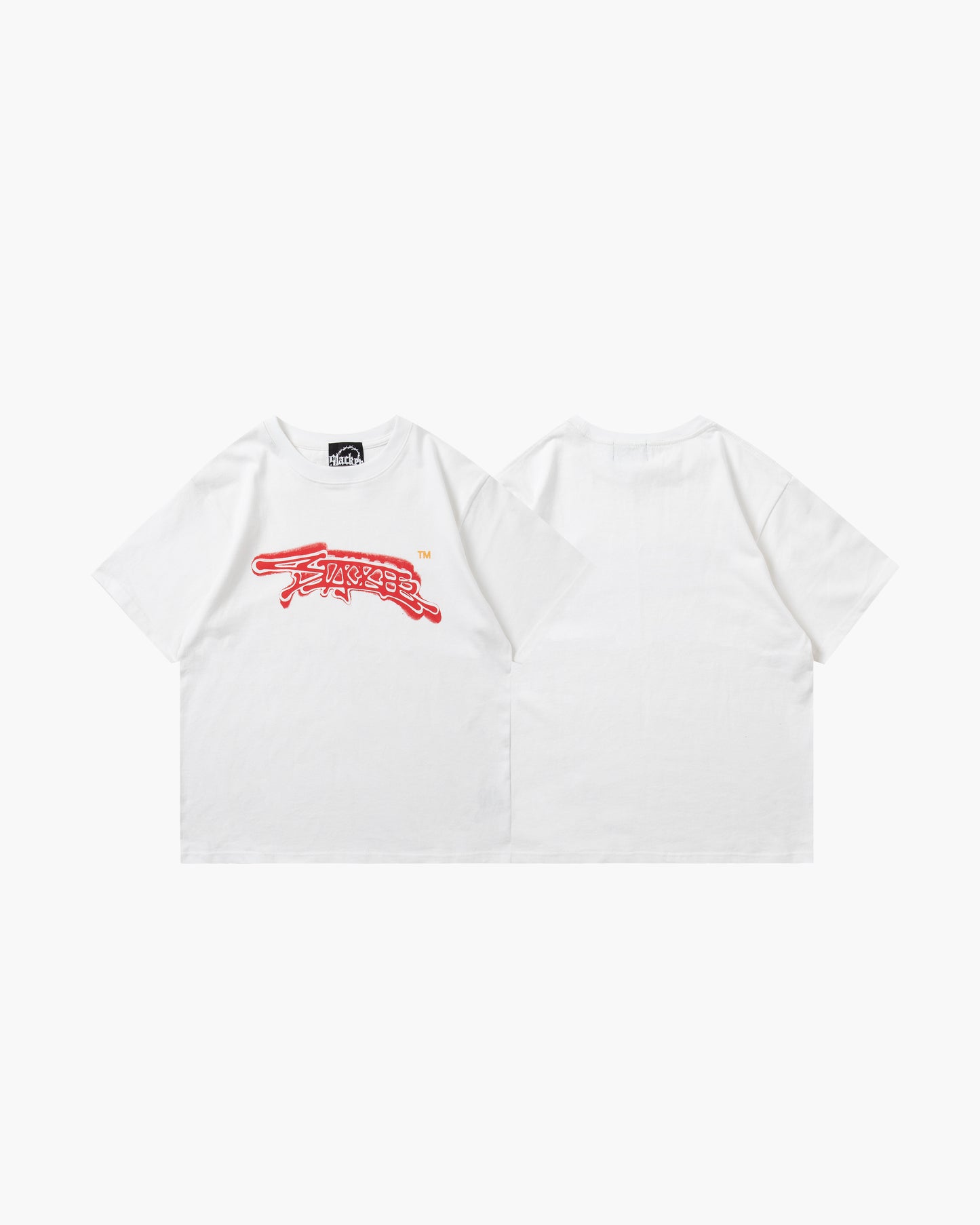 spray logo tee  white