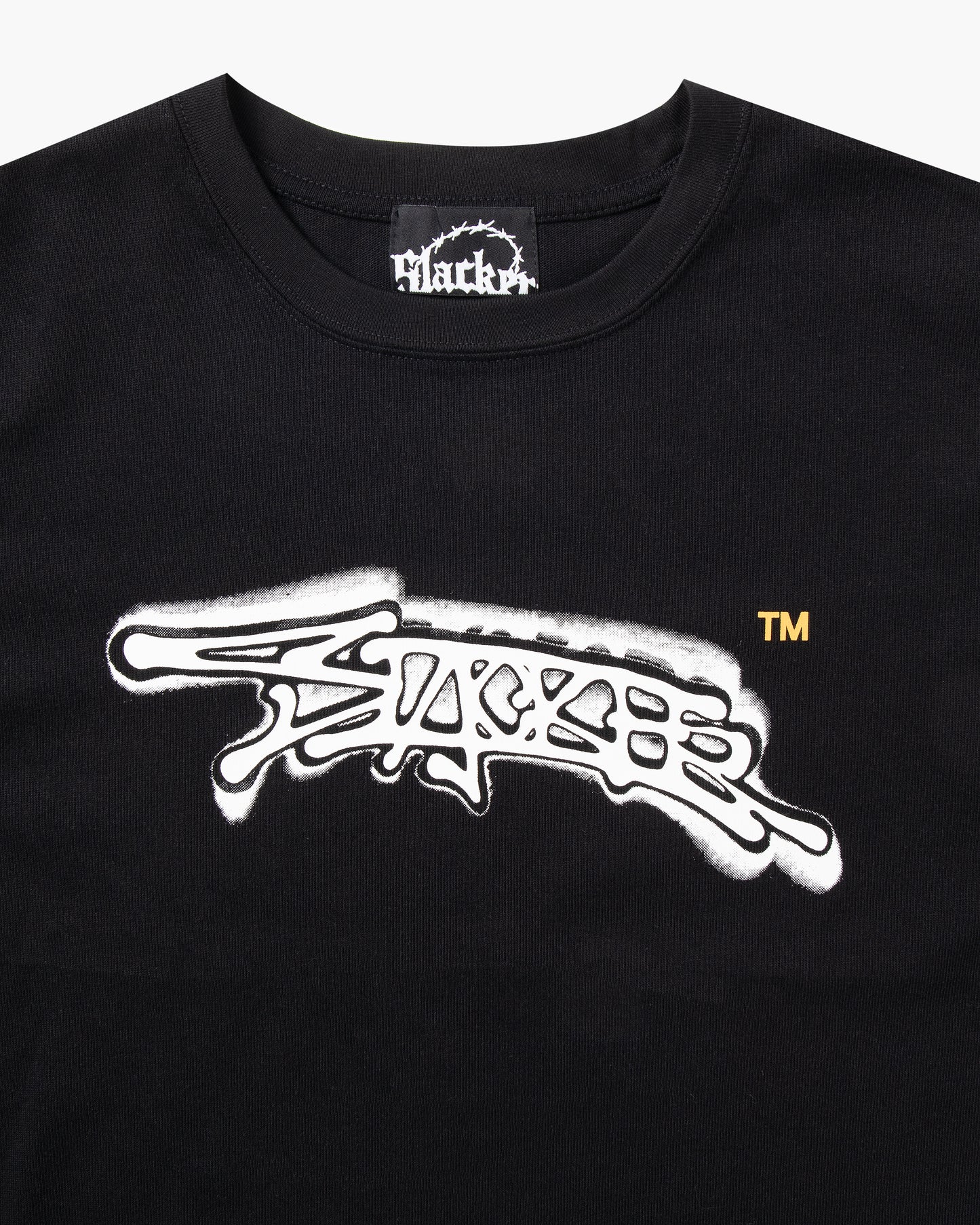 spray logo tee black