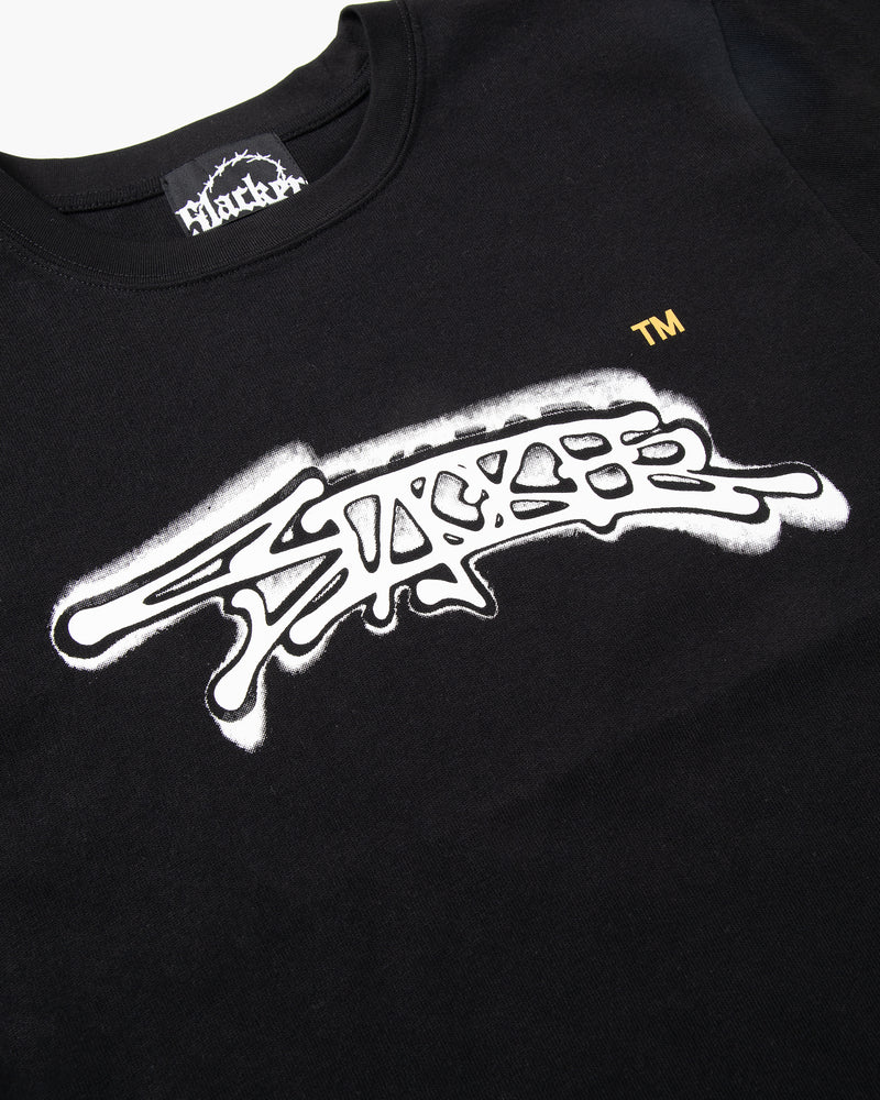 SPRAY LOGO TEE BLACK