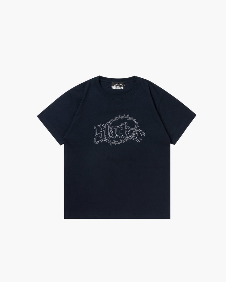 SLACKER LOGO TEE NAVY