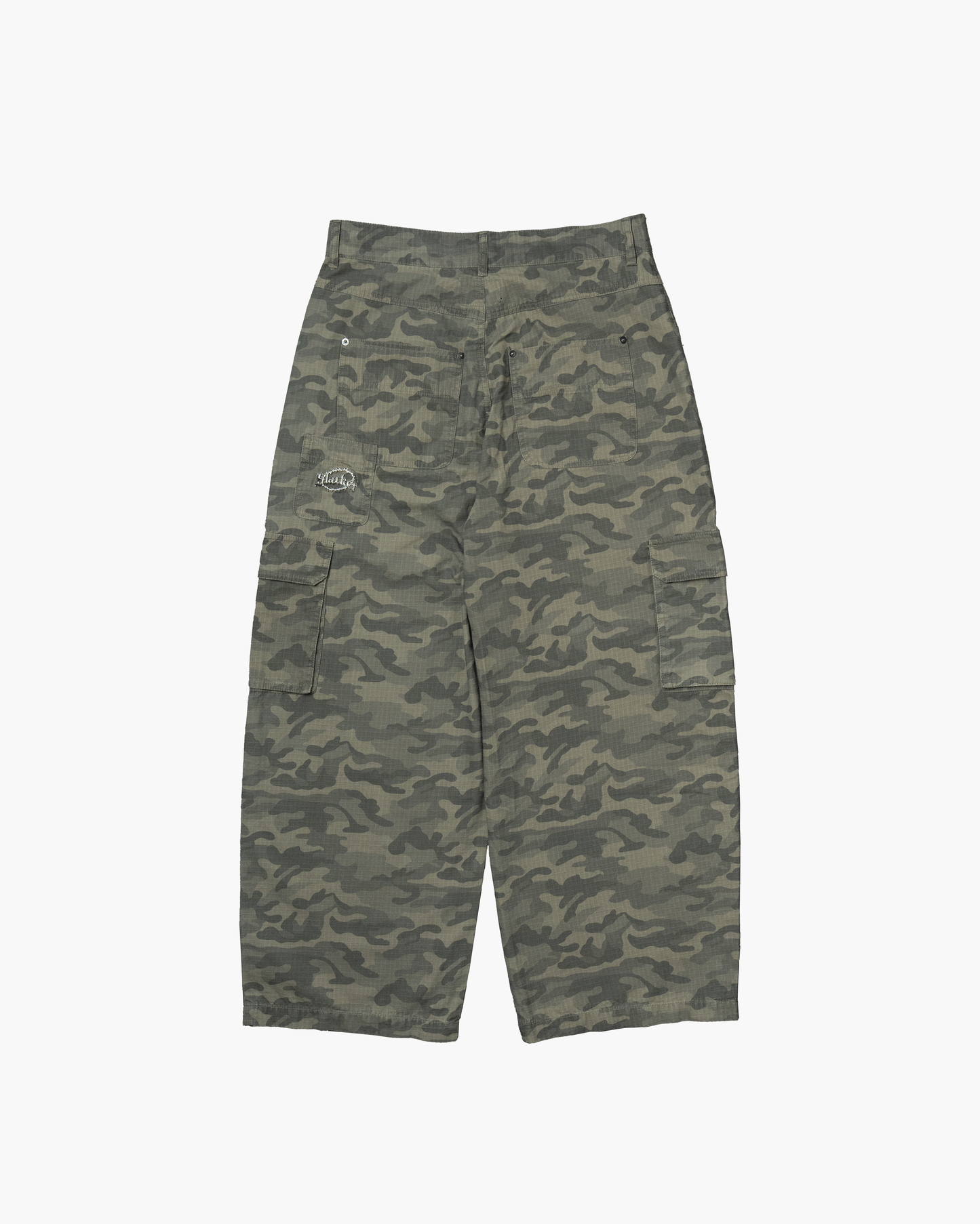 camo baggy cargo pants beige