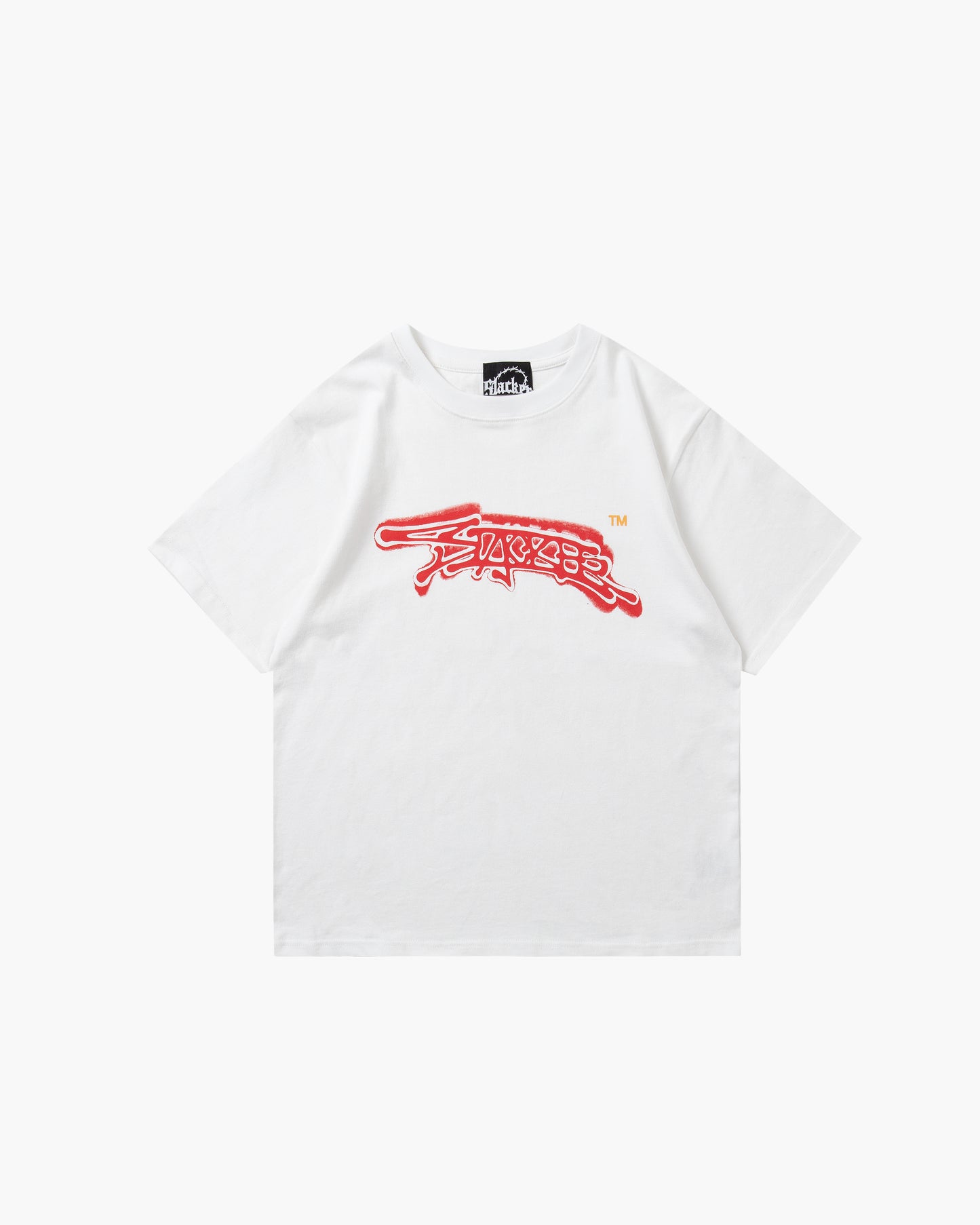 spray logo tee  white