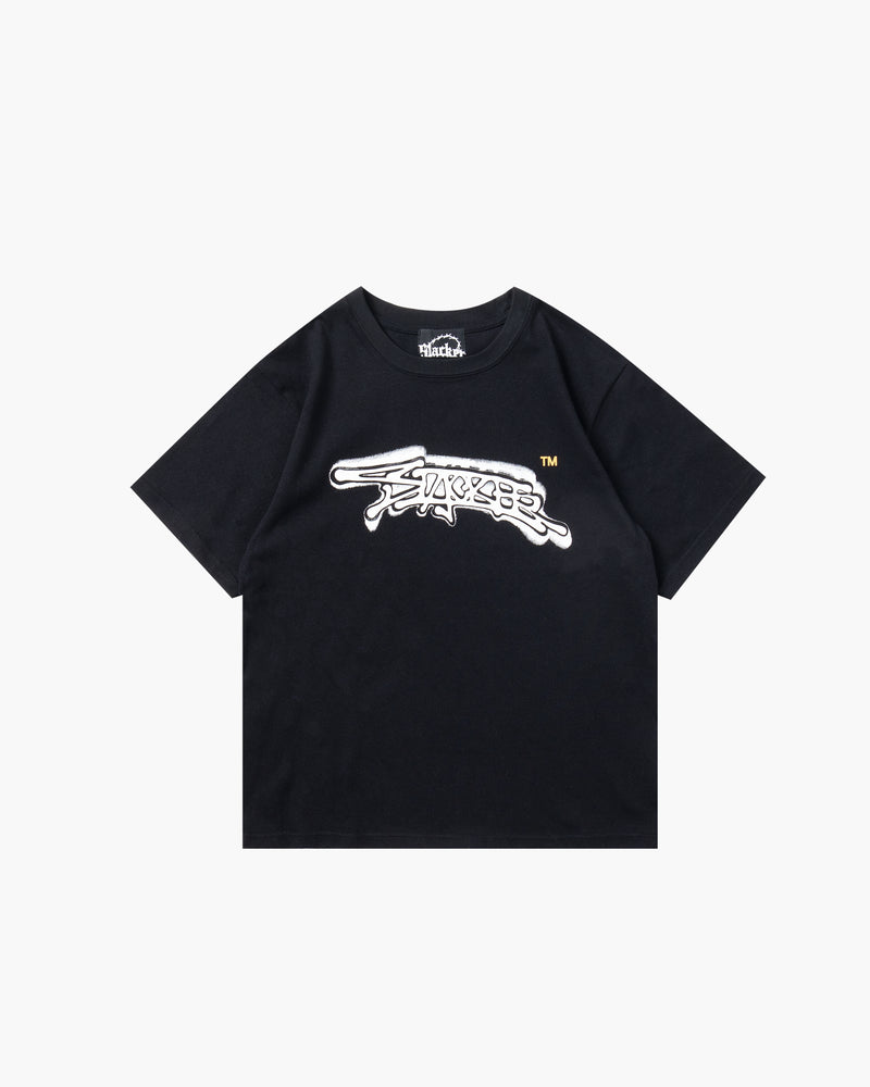 SPRAY LOGO TEE BLACK