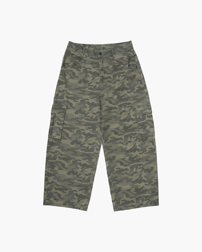 CAMO BAGGY CARGO PANTS BEIGE