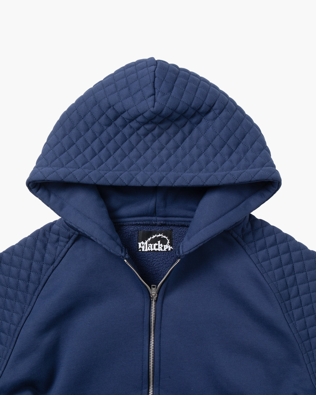 SLACKER QUILTED ZIP HOODIE NAVY