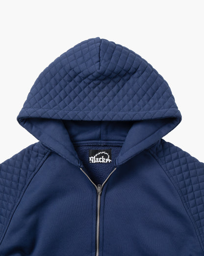 SLACKER QUILTED ZIP HOODIE NAVY