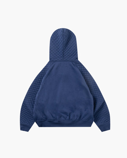 SLACKER QUILTED ZIP HOODIE NAVY