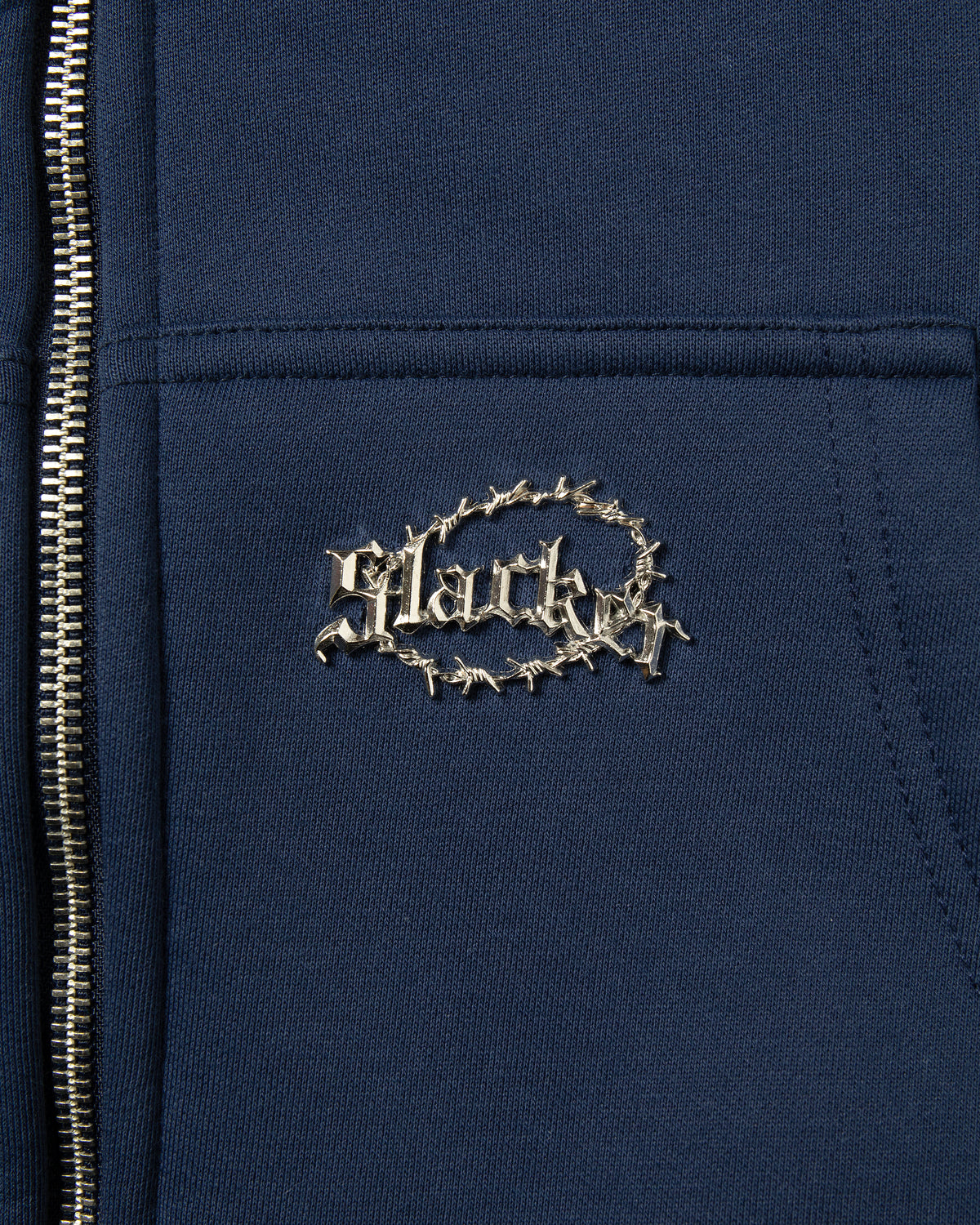 SLACKER QUILTED ZIP HOODIE NAVY