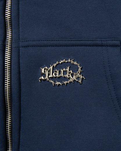 SLACKER QUILTED ZIP HOODIE NAVY