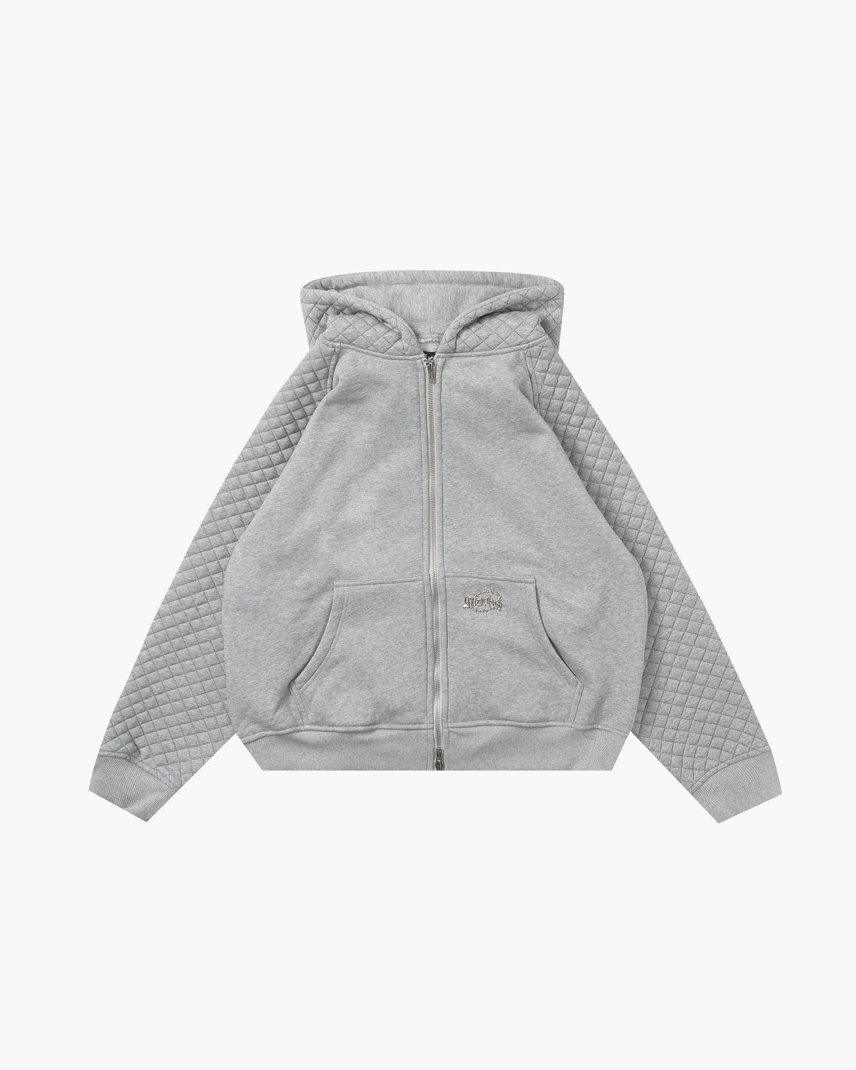 SLACKER QUILTED ZIP HOODIE GRAY