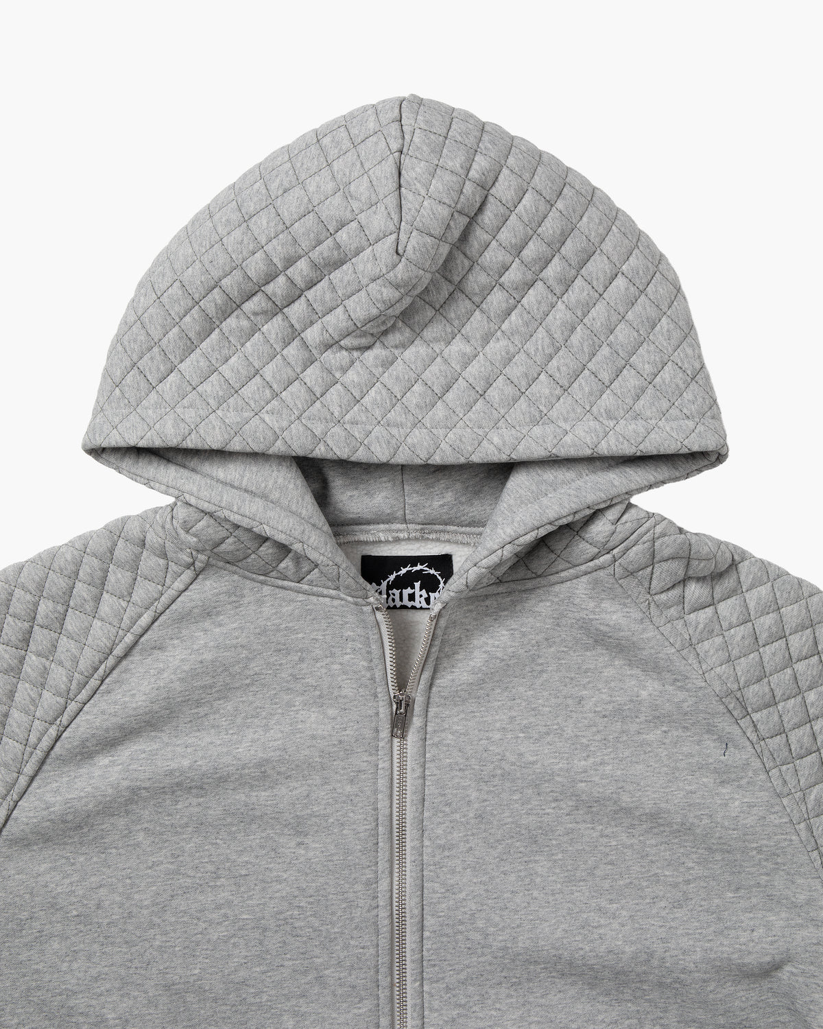 SLACKER QUILTED ZIP HOODIE GRAY