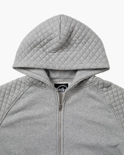 SLACKER QUILTED ZIP HOODIE GRAY