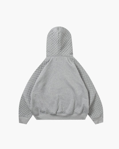 SLACKER QUILTED ZIP HOODIE GRAY