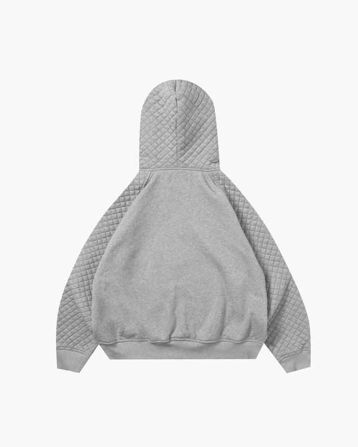 SLACKER QUILTED ZIP HOODIE GRAY