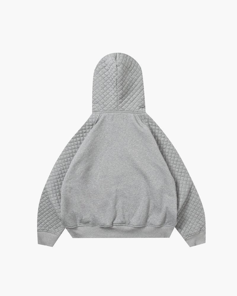 SLACKER QUILTED ZIP HOODIE GRAY