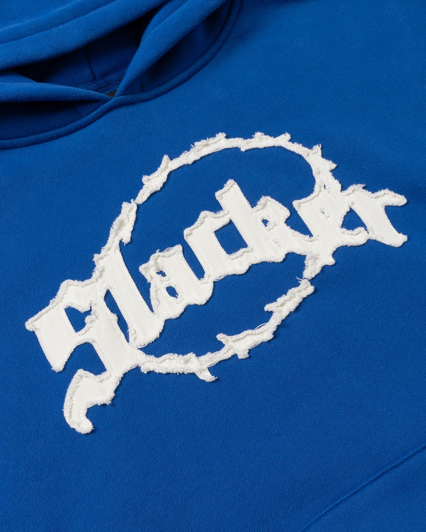 slacker applique logo hoodie Blue