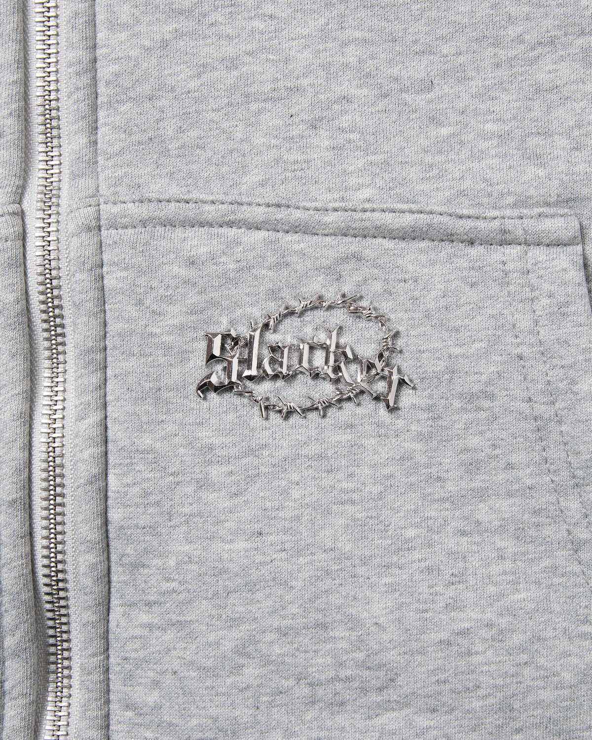 SLACKER QUILTED ZIP HOODIE GRAY