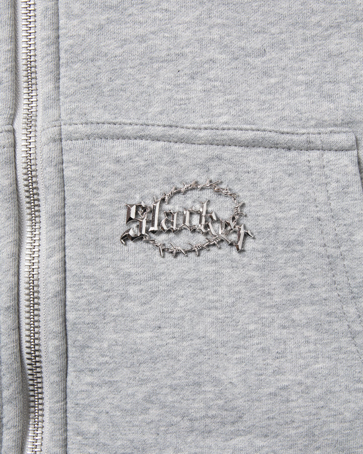 SLACKER QUILTED ZIP HOODIE GRAY