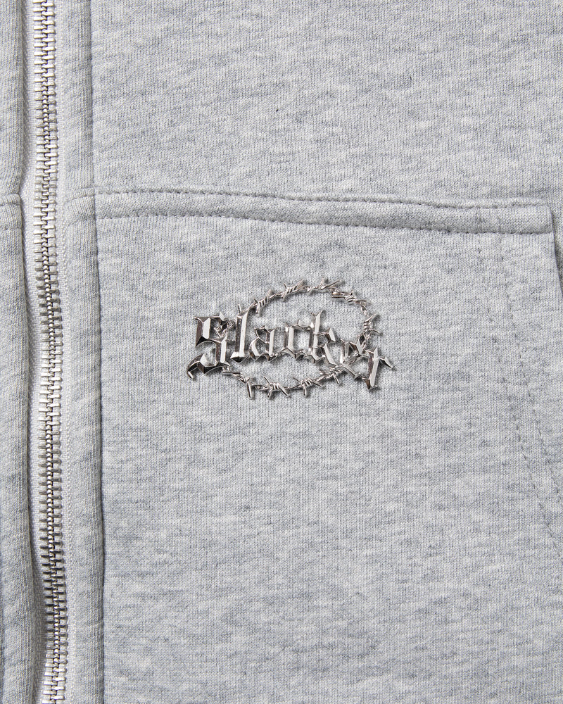 SLACKER QUILTED ZIP HOODIE GRAY