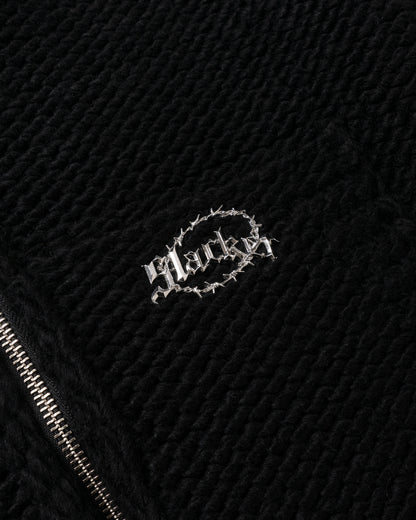 HEAVY KNIT ZIP HOODIE BLACK
