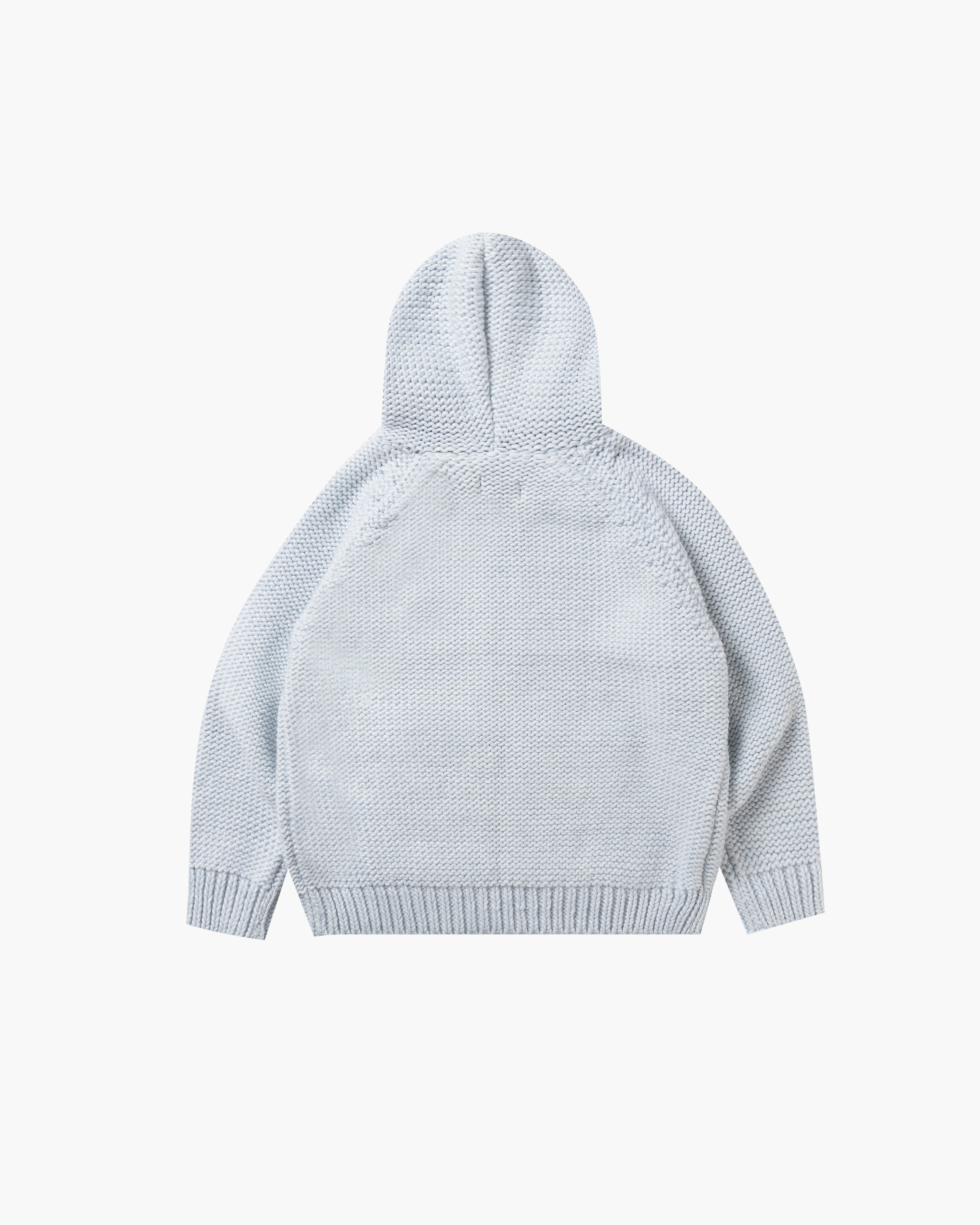 Heavy Knit Zip Hoodie Light Blue – Slacker