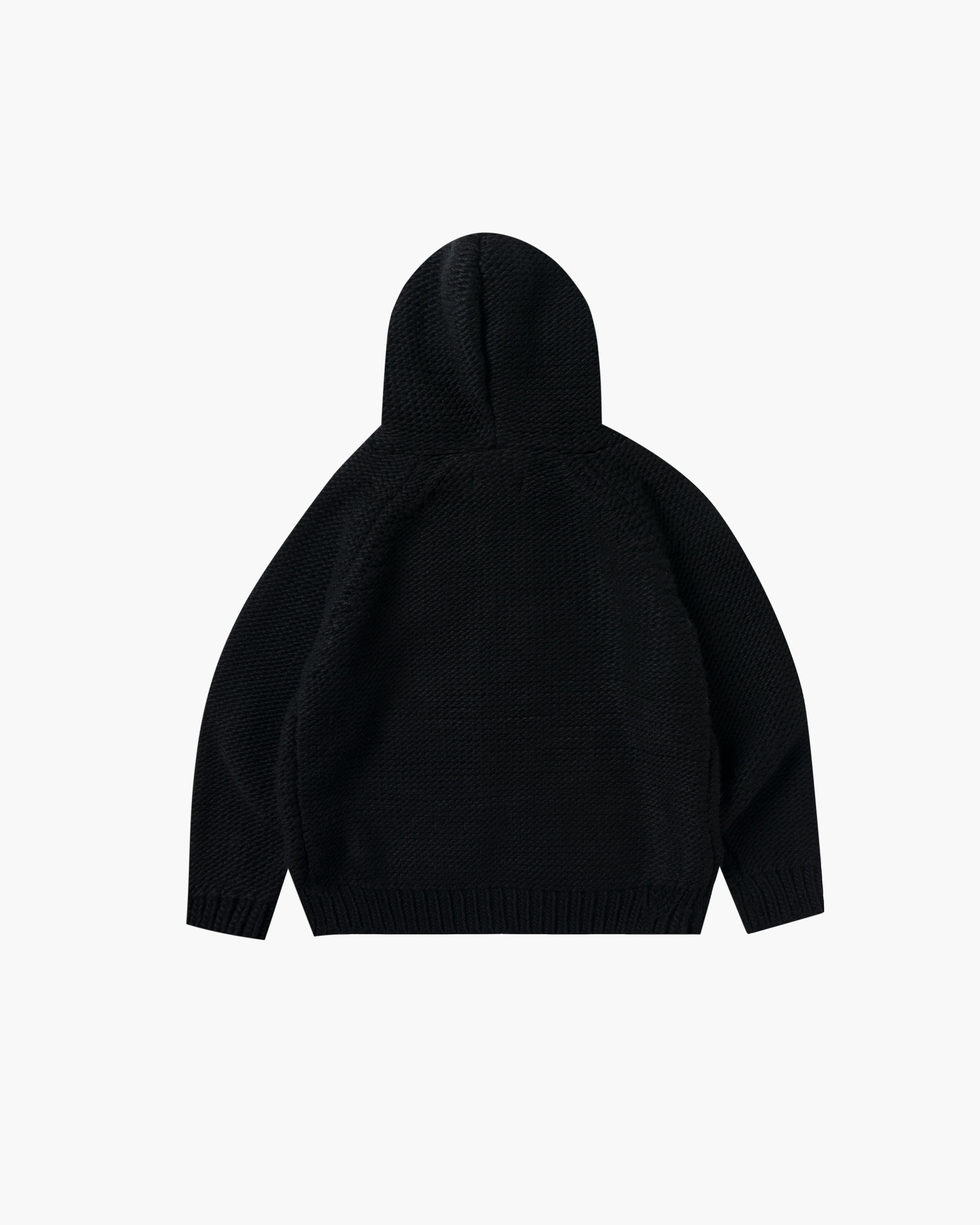 Heavy Knit Zip Hoodie Light Black – Slacker