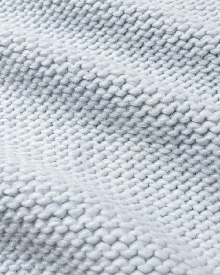 Heavy Knit Zip Hoodie Light Blue