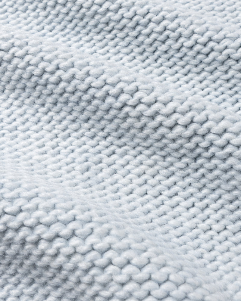 Heavy Knit Zip Hoodie Light Blue