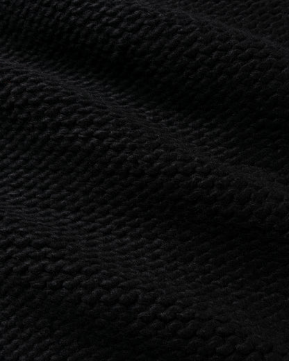 HEAVY KNIT ZIP HOODIE BLACK