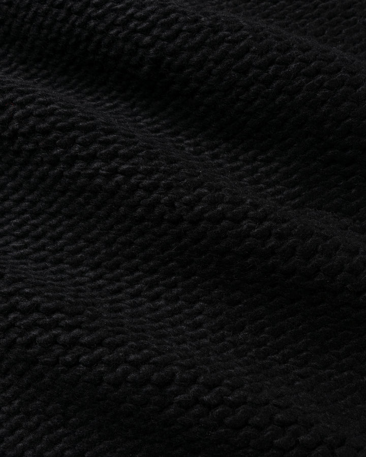 Heavy Knit Zip Hoodie Light Black