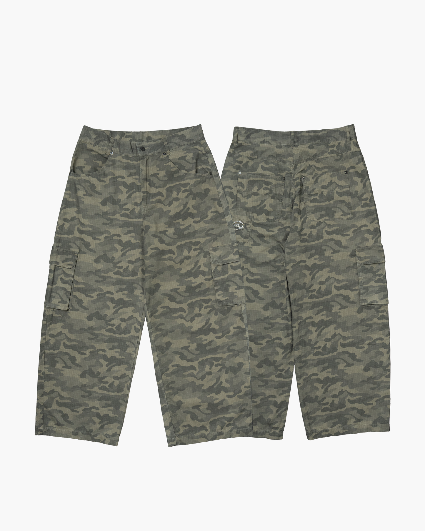 camo baggy cargo pants beige