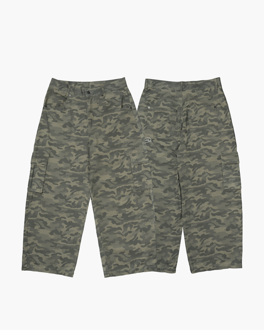 camo baggy cargo pants beige