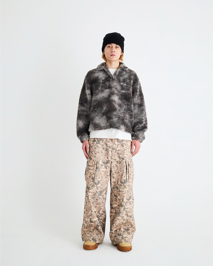 Tie-dye fleece half hook Black