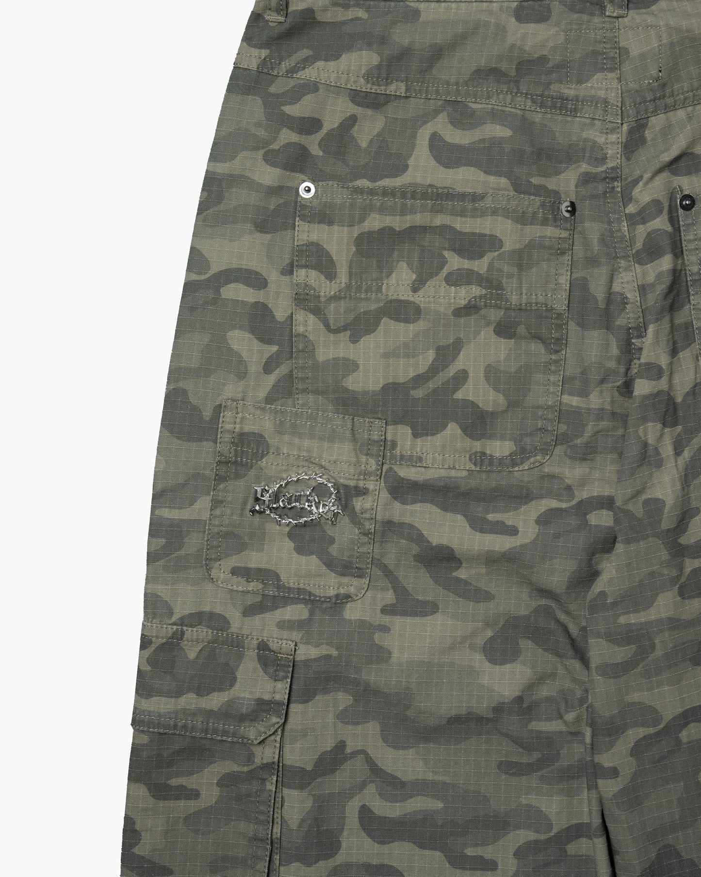 camo baggy cargo pants beige