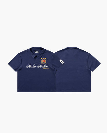 SLACKER CREST POLO NAVY