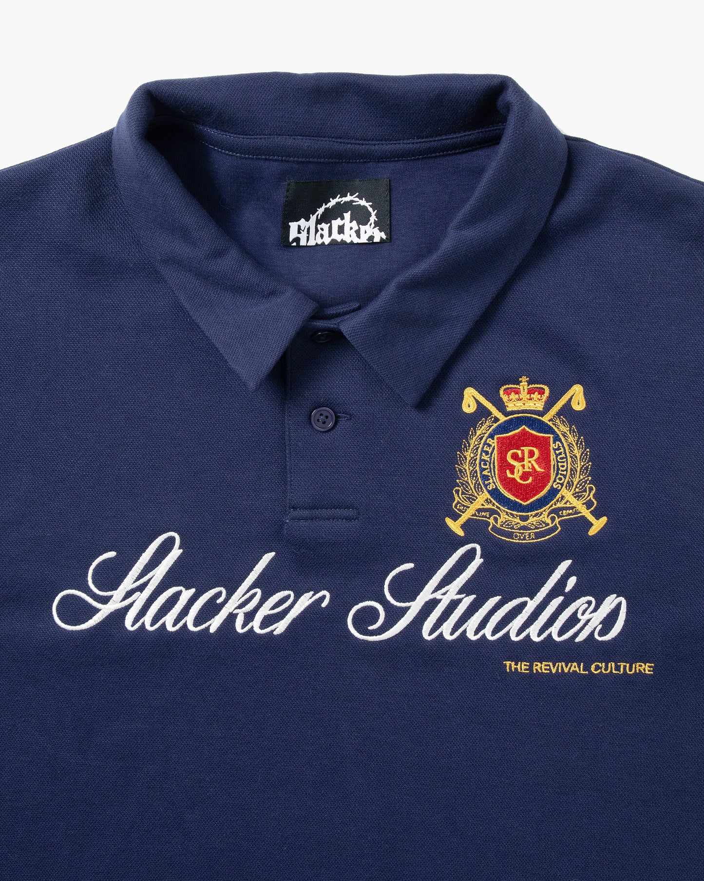 slacker crest polo navy