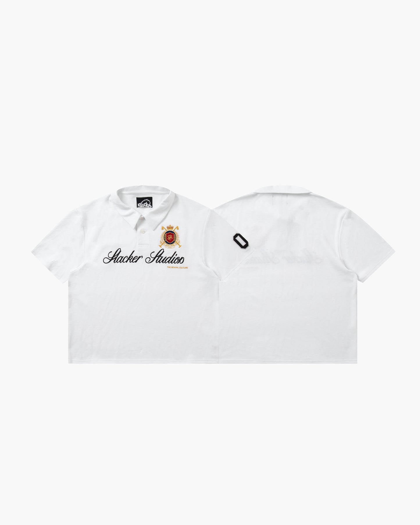 slacker crest polo white