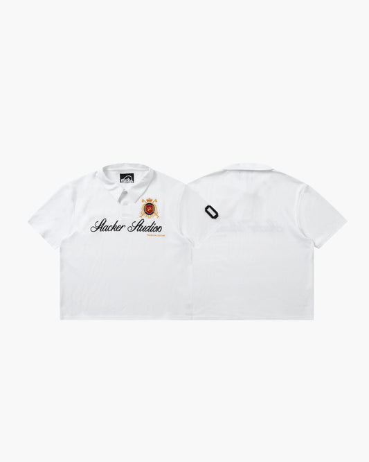 slacker crest polo white