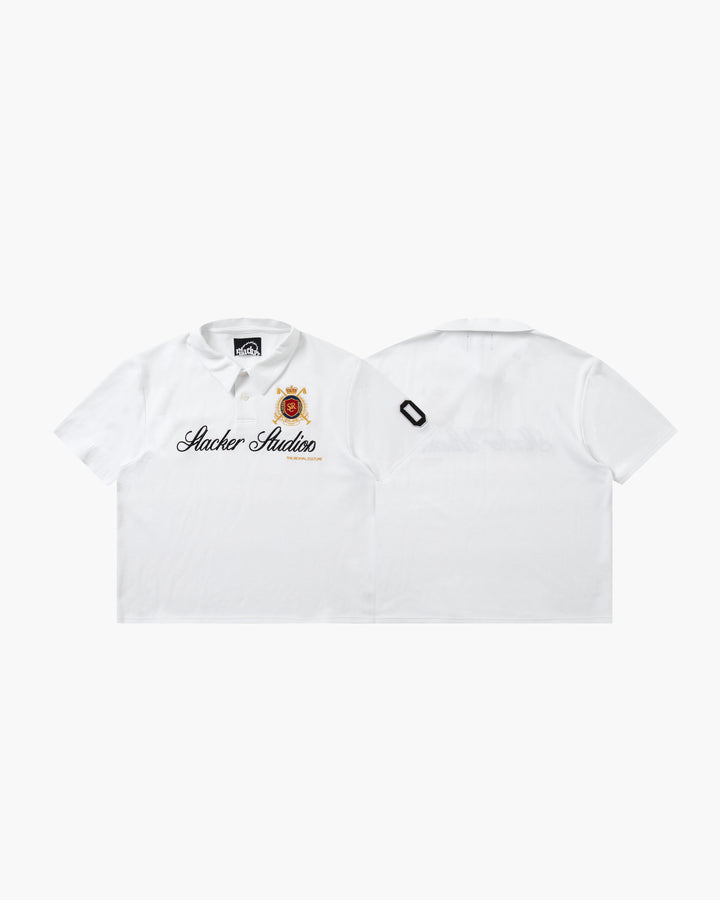SLACKER CREST POLO WHITE