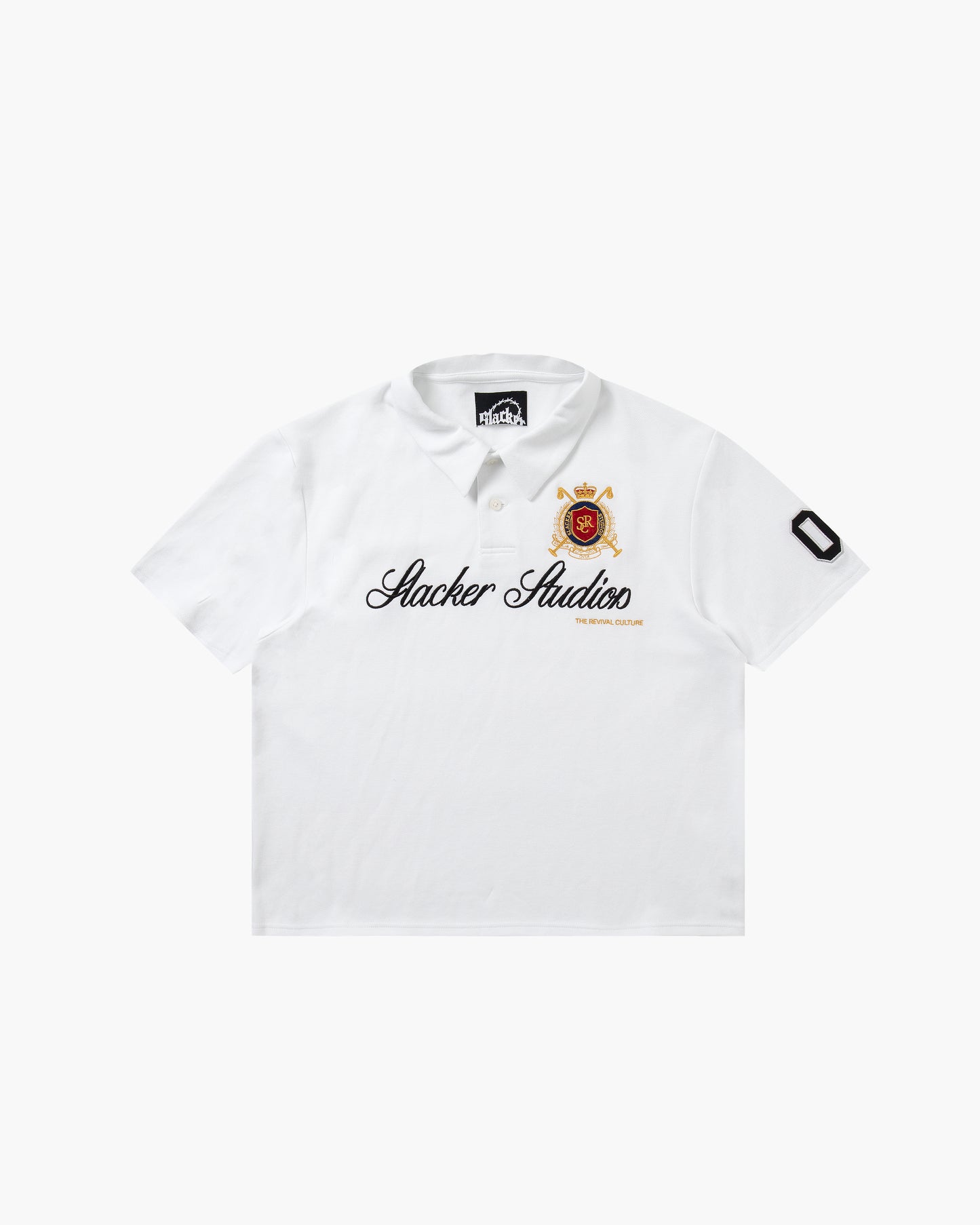 slacker crest polo white