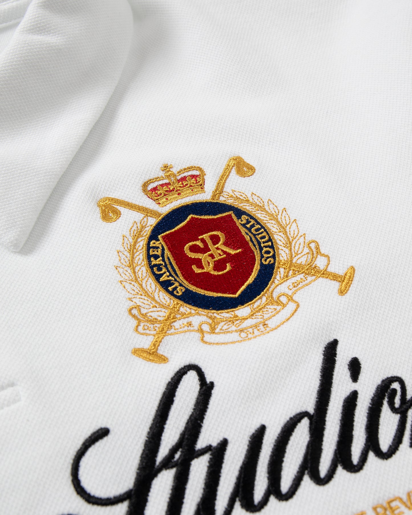 slacker crest polo white