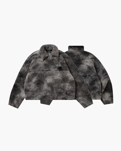 TIE-DYE FLEECE HALF HOOK BLACK