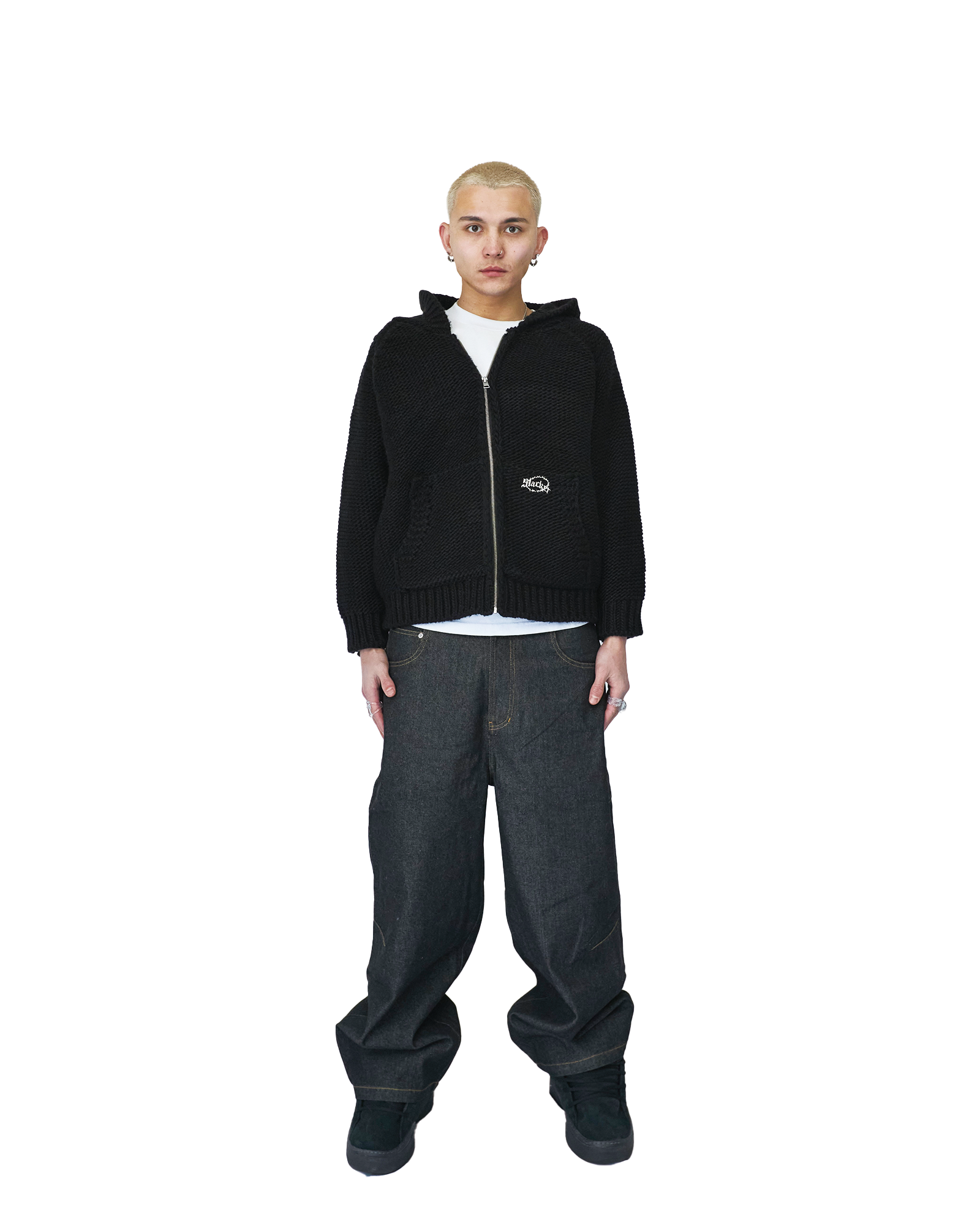 Heavy Knit Zip Hoodie Light Black – Slacker Heavy Knit Zip Hoodie Light Black – Slacker